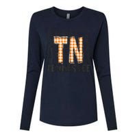 Tennessee State Flag Orange Plaid TN Womens Cotton Relaxed Long Sleeve T-Shirt