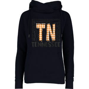 Tennessee State Flag Orange Plaid TN Womens Funnel Neck Pullover Hood