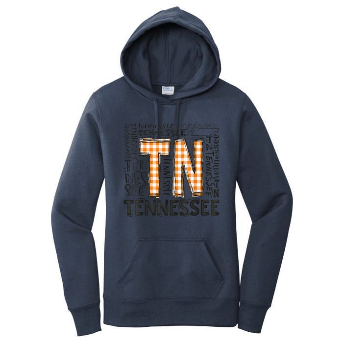 Tennessee State Flag Orange Plaid TN Women's Pullover Hoodie