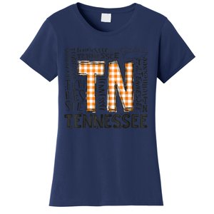 Tennessee State Flag Orange Plaid TN Women's T-Shirt