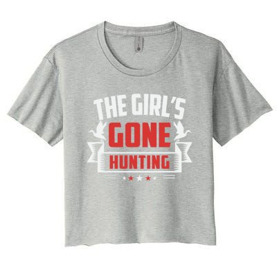 The 'S Gone Hunting Hunt Funny Hunting Gear Funny Gift Women's Crop Top Tee