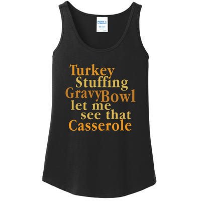 Turkey Stuffing Gravy Bowl Thanksgiving Outfit Ladies Essential Tank