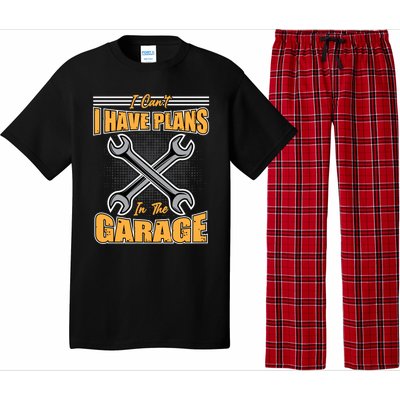 Tuning Sayings Gift I Can`t I Have Plans In The Garage Meaningful Gift Pajama Set