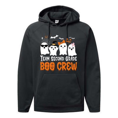 Team Second Grade Boo Crew Cute Ghost Halloween Teacher Performance Fleece Hoodie