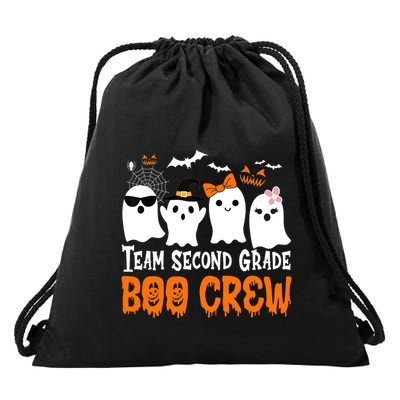 Team Second Grade Boo Crew Cute Ghost Halloween Teacher Drawstring Bag