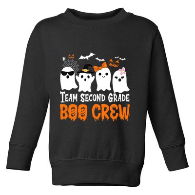 Team Second Grade Boo Crew Cute Ghost Halloween Teacher Toddler Sweatshirt