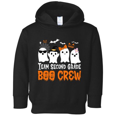 Team Second Grade Boo Crew Cute Ghost Halloween Teacher Toddler Hoodie