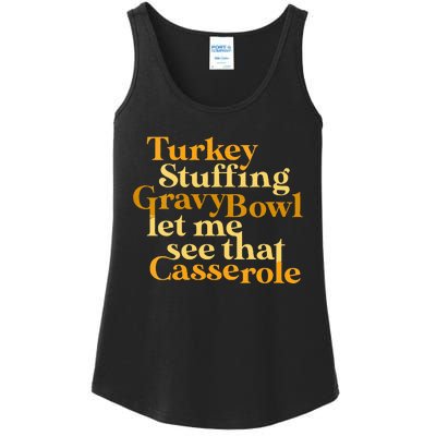 turkey stuffing gravy bowl let me see that casserole Ladies Essential Tank