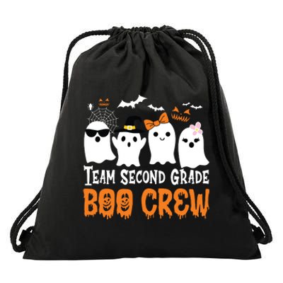 Team Second Grade Boo Crew Cute Ghost Halloween Teacher Kids Drawstring Bag