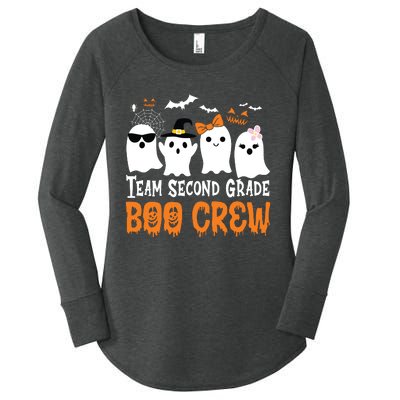 Team Second Grade Boo Crew Cute Ghost Halloween Teacher Kids Women's Perfect Tri Tunic Long Sleeve Shirt