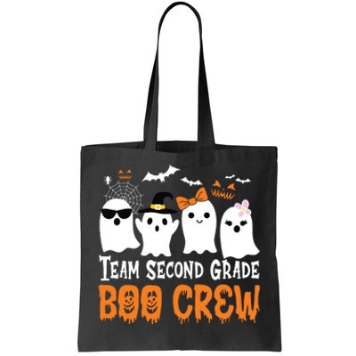 Team Second Grade Boo Crew Cute Ghost Halloween Teacher Kids Tote Bag