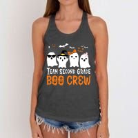 Team Second Grade Boo Crew Cute Ghost Halloween Teacher Kids Women's Knotted Racerback Tank