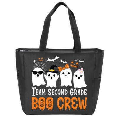 Team Second Grade Boo Crew Cute Ghost Halloween Teacher Kids Zip Tote Bag