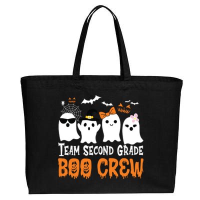 Team Second Grade Boo Crew Cute Ghost Halloween Teacher Kids Cotton Canvas Jumbo Tote