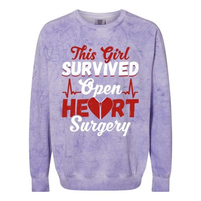 This Survived Gift Survivor Open Heart Surgery Gift Colorblast Crewneck Sweatshirt