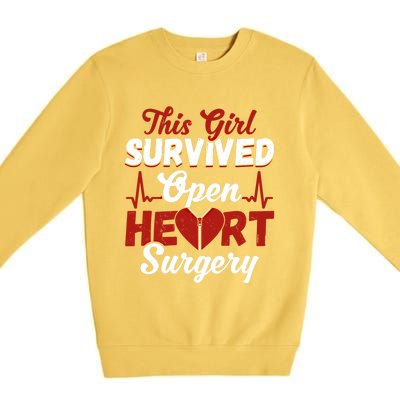 This Survived Gift Survivor Open Heart Surgery Gift Premium Crewneck Sweatshirt