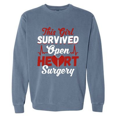 This Survived Gift Survivor Open Heart Surgery Gift Garment-Dyed Sweatshirt