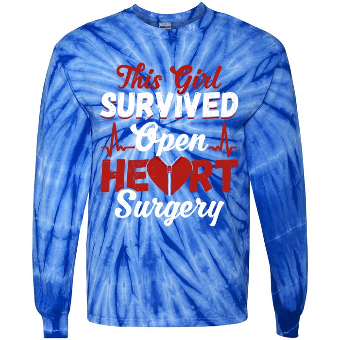 This Survived Gift Survivor Open Heart Surgery Gift Tie-Dye Long Sleeve Shirt