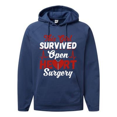 This Survived Gift Survivor Open Heart Surgery Gift Performance Fleece Hoodie