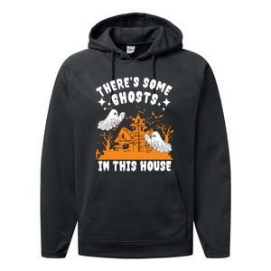 Theres Some Ghosts In This House Ghost Halloween Funny Performance Fleece Hoodie