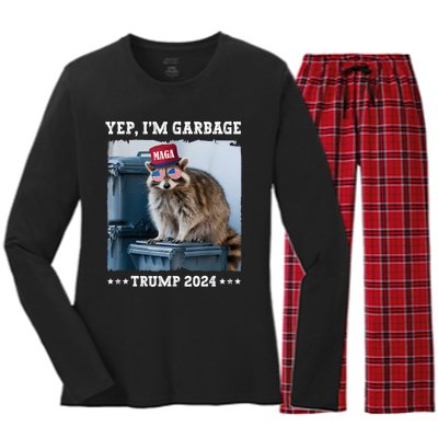 Trump’S Supporters Garbage Joe Biden Republican Trump 2024 Women's Long Sleeve Flannel Pajama Set 