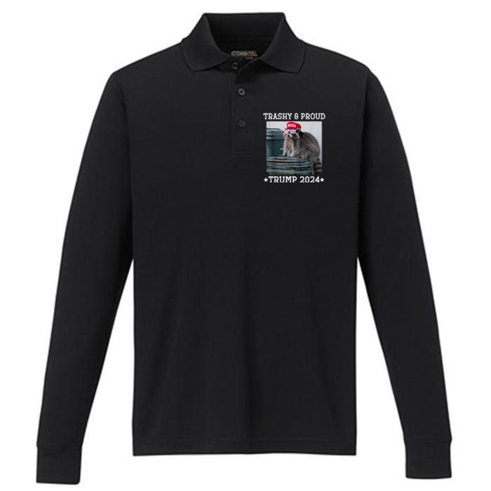 Trump’S Supporters Garbage Joe Biden Trashy And Proud Trump Performance Long Sleeve Polo