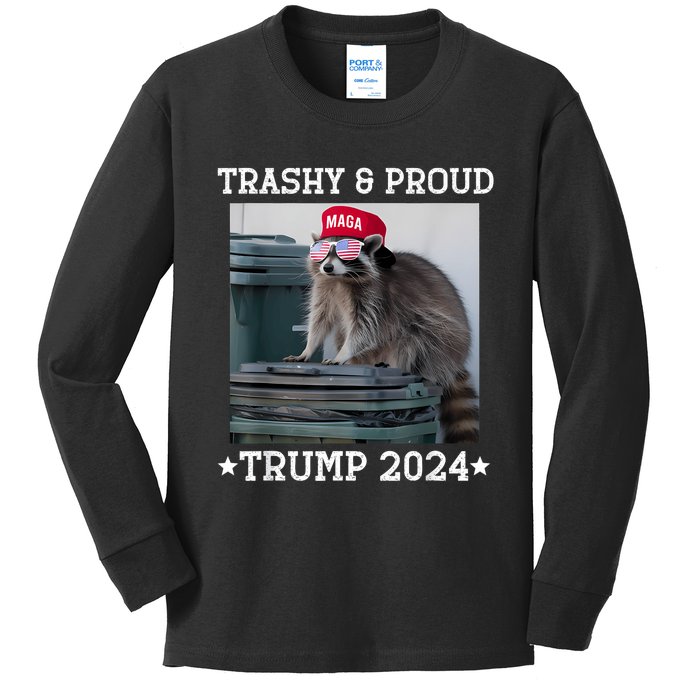 Trump’S Supporters Garbage Joe Biden Trashy And Proud Trump Kids Long Sleeve Shirt