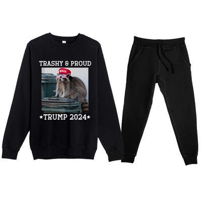 Trump’S Supporters Garbage Joe Biden Trashy And Proud Trump Premium Crewneck Sweatsuit Set