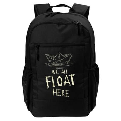 The Ss Georgie Paper Boat We All Float Here Quote Backpack