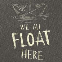 The Ss Georgie Paper Boat We All Float Here Quote Cotton Canvas Backpack
