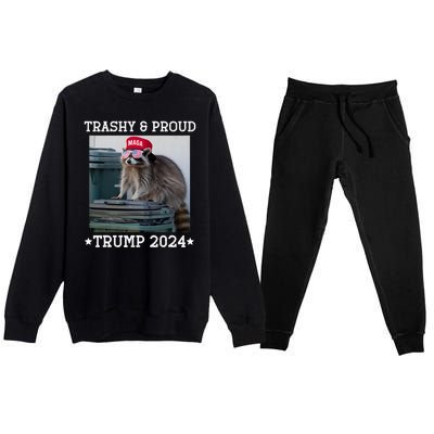 Trump’S Supporters Garbage Joe Biden Trashy And Proud Trump Premium Crewneck Sweatsuit Set