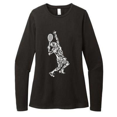 Tennis Silhouette Gift Womens CVC Long Sleeve Shirt