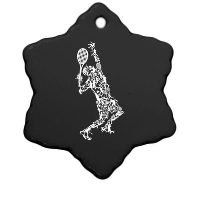 Tennis Silhouette Gift Ceramic Star Ornament