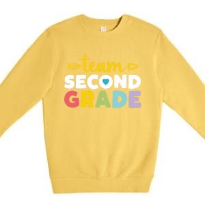 Team Second Grade Cool Gift 2Nd Student Teacher First Day Premium Crewneck Sweatshirt