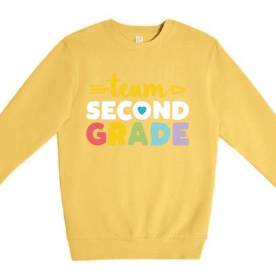 Team Second Grade Cool Gift 2Nd Student Teacher First Day Premium Crewneck Sweatshirt