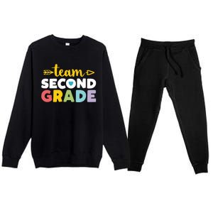 Team Second Grade Cool Gift 2Nd Student Teacher First Day Premium Crewneck Sweatsuit Set