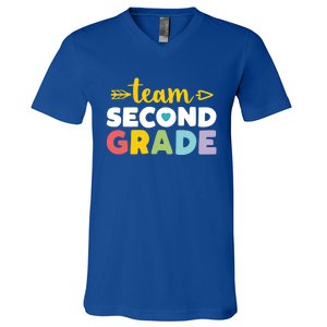 Team Second Grade Cool Gift 2Nd Student Teacher First Day V-Neck T-Shirt