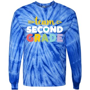 Team Second Grade Cool Gift 2Nd Student Teacher First Day Tie-Dye Long Sleeve Shirt