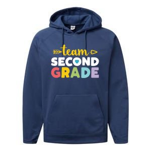 Team Second Grade Cool Gift 2Nd Student Teacher First Day Performance Fleece Hoodie