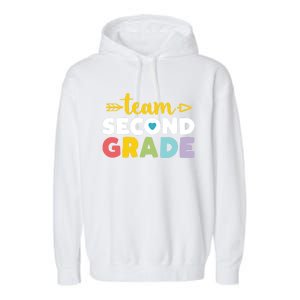 Team Second Grade Cool Gift 2Nd Student Teacher First Day Garment-Dyed Fleece Hoodie