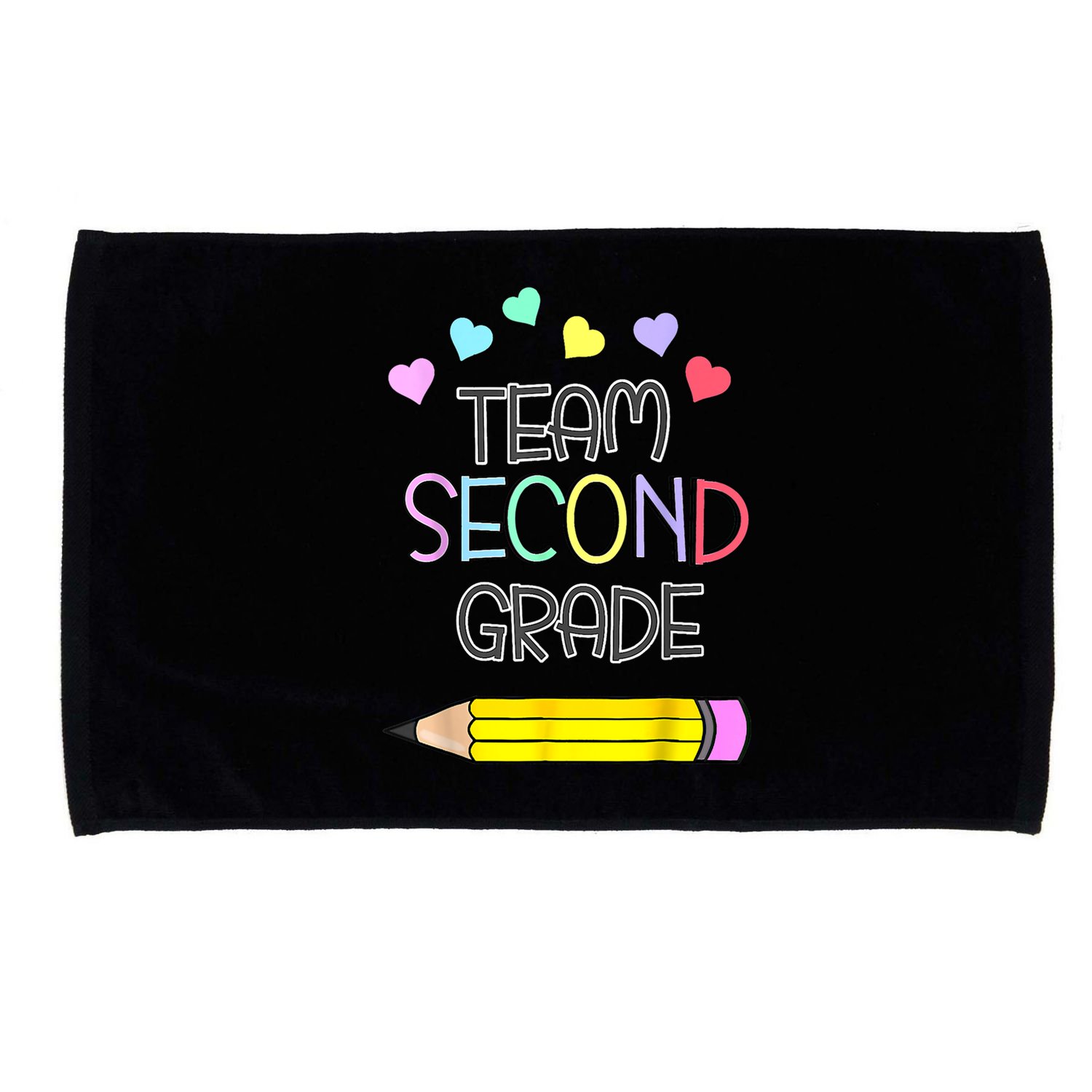 Team Second Grade Pencil Back To School Teacher Student Gift Microfiber Hand Towel