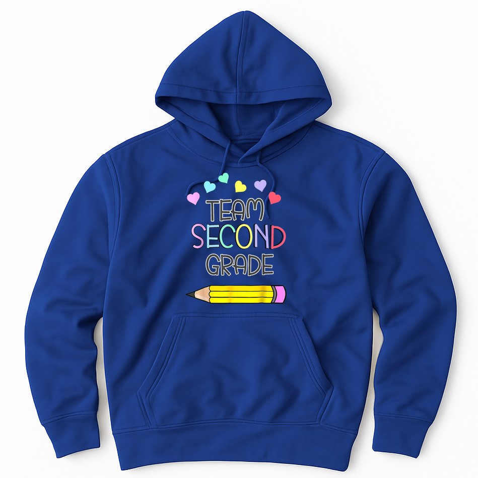 Team Second Grade Pencil Back To School Teacher Student Gift Hoodie