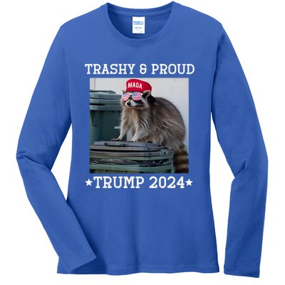 Trump’S Supporters Garbage Joe Biden Trashy And Proud Trump Ladies Long Sleeve Shirt