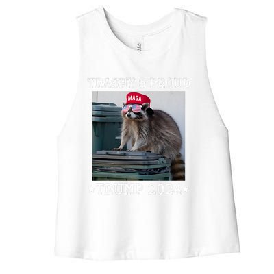 Trump’S Supporters Garbage Joe Biden Trashy And Proud Trump Women's Racerback Cropped Tank