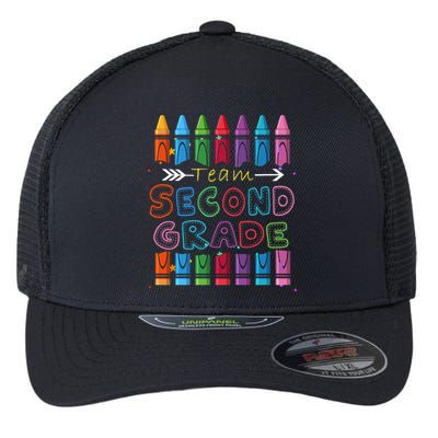 Team Second Grade Welcome Back To School Second Grade Funny Gift Flexfit Unipanel Trucker Cap