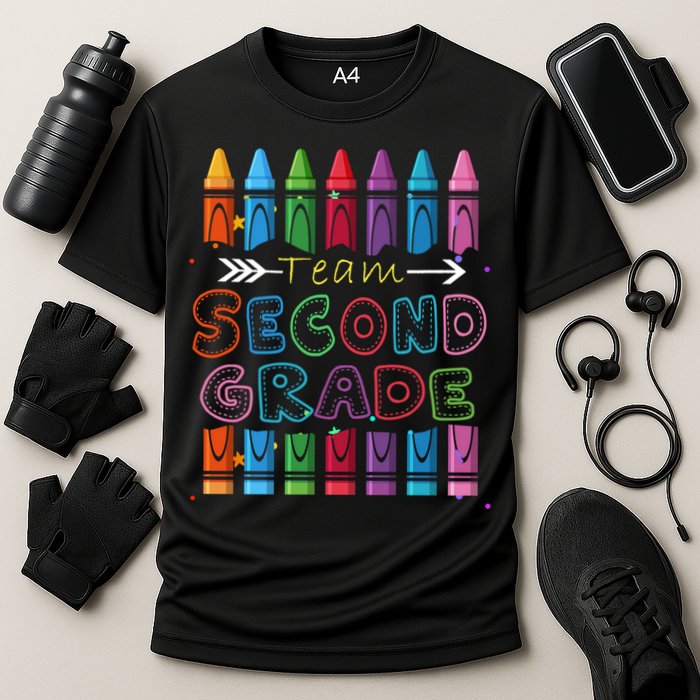 Team Second Grade Welcome Back To School Second Grade Funny Gift Cooling Performance Crew T-Shirt