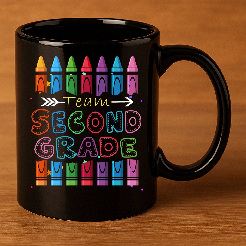 Team Second Grade Welcome Back To School Second Grade Funny Gift 11oz C Handle Ceramic Mug