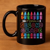 Team Second Grade Welcome Back To School Second Grade Funny Gift 11oz C Handle Ceramic Mug