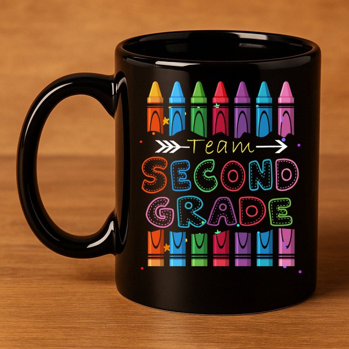 Team Second Grade Welcome Back To School Second Grade Funny Gift 11oz C Handle Ceramic Mug