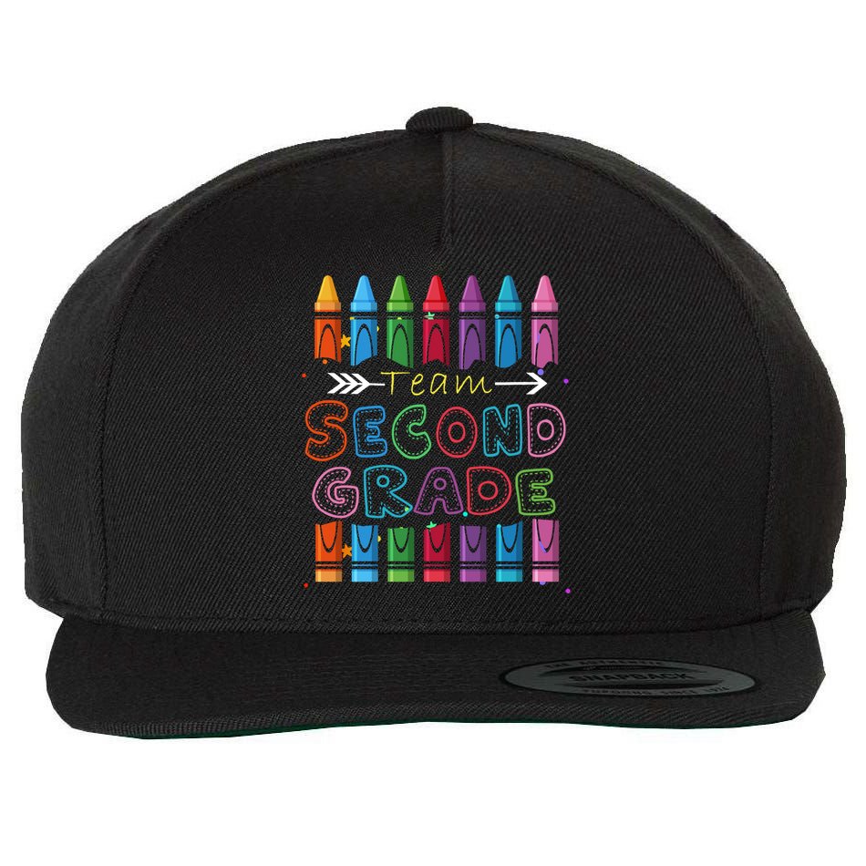 Team Second Grade Welcome Back To School Second Grade Funny Gift Wool Snapback Cap
